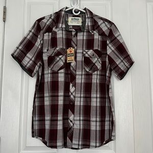 Men’s Plaid button down shirt Size Large BNWT